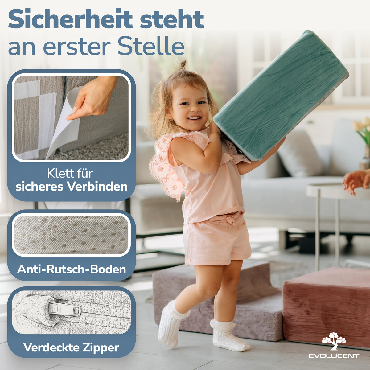Klett und Anti-Rutsch-Boden der Schaumstoff Bausteine