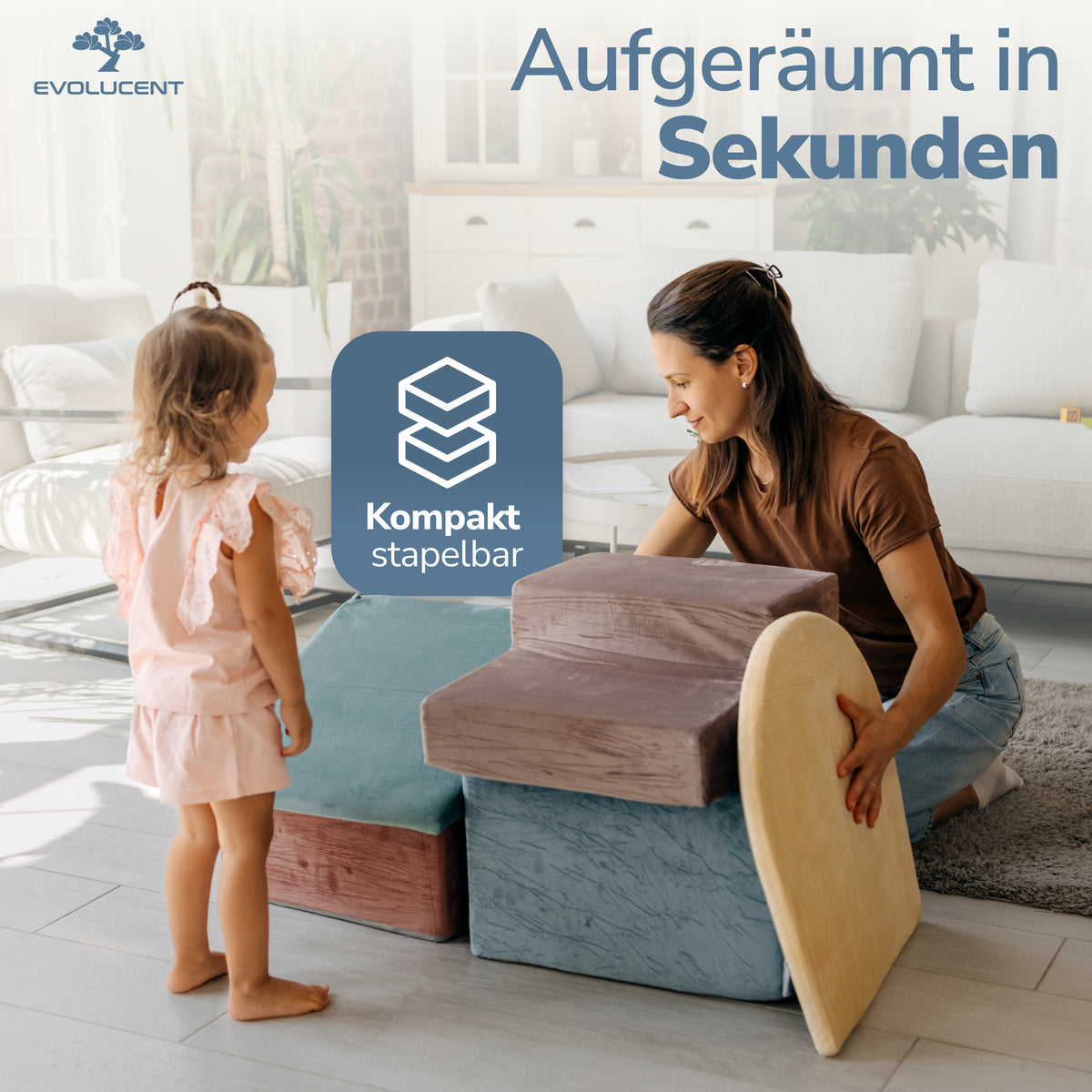 Schaumstoff Bausteine kompakt gestapelt