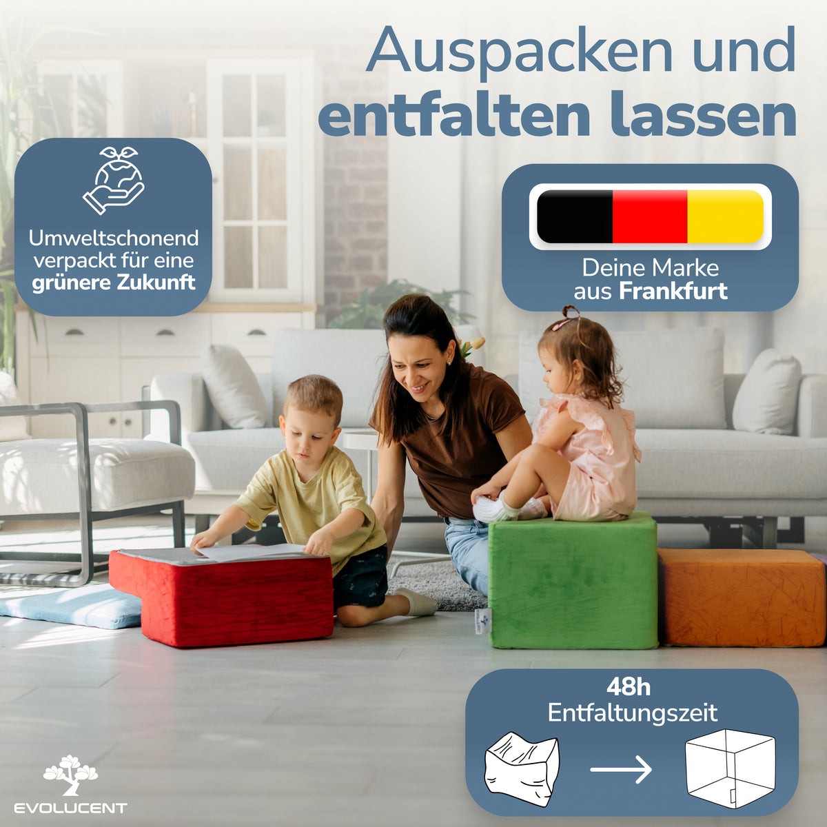 Auspacken und entfalten lassen (Bunt)